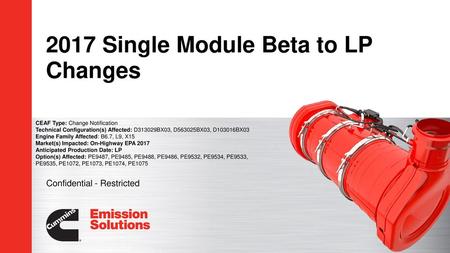 2017 Single Module Beta to LP Changes