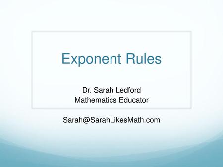 Dr. Sarah Ledford Mathematics Educator