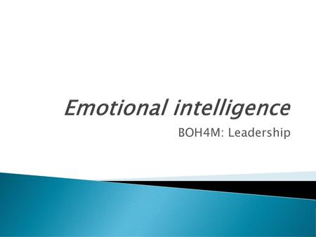 Emotional intelligence