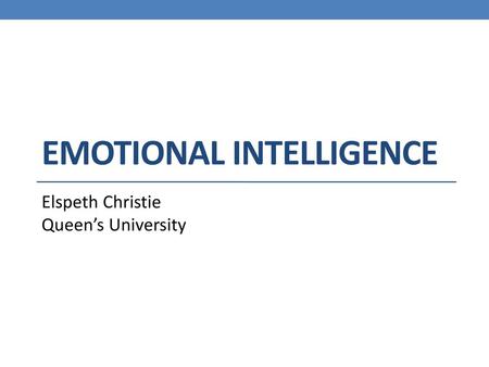 Emotional Intelligence