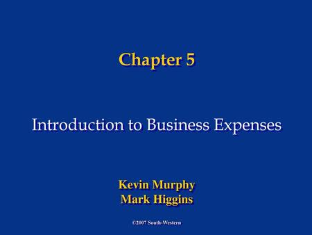 Introduction to Business Expenses