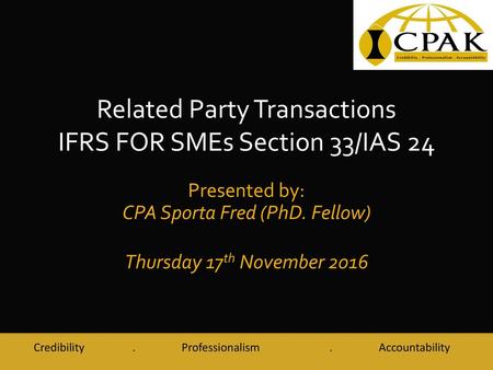 Related Party Transactions IFRS FOR SMEs Section 33/IAS 24