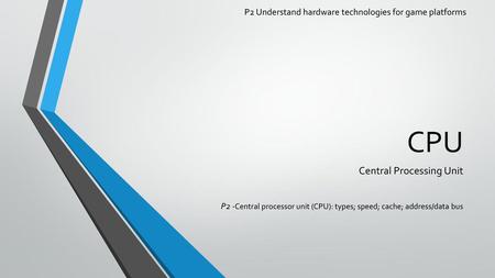 CPU Central Processing Unit