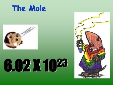 The Mole To play the movies and simulations included, view the presentation in Slide Show Mode. 6.02 X 1023.