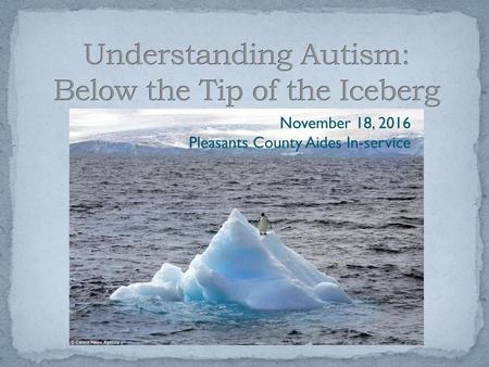 Understanding Autism: Below the Tip of the Iceberg