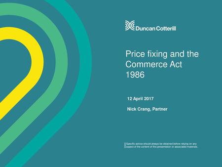 Price fixing and the Commerce Act 1986