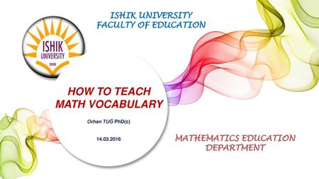 HOW TO TEACH MATH VOCABULARY MATHEMATICS EDUCATION DEPARTMENT