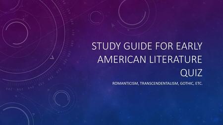 Study Guide for Early American Literature quiz