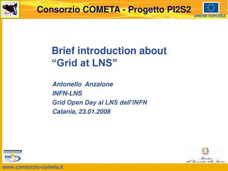 Brief introduction about “Grid at LNS”