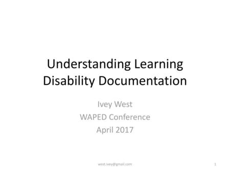 Understanding Learning Disability Documentation