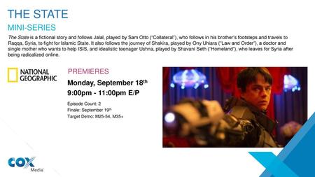 The state MINI-SERIES PREMIERES Monday, September 18th