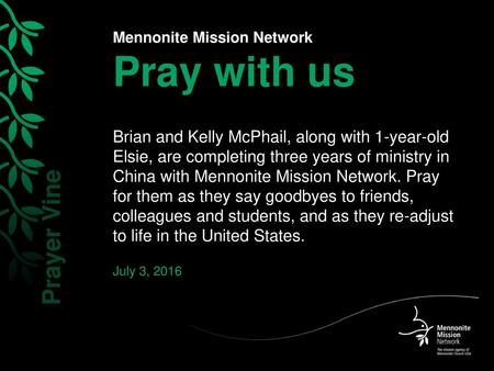 Mennonite Mission Network Pray with us