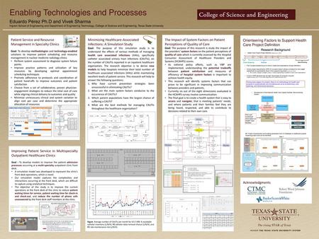 Template for a 48”x36” poster Enabling Technologies and Processes