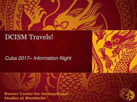 Cuba 2017– Information Night