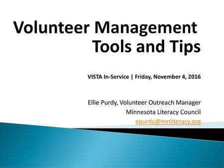 Volunteer Management Tools and Tips