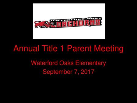 Annual Title 1 Parent Meeting