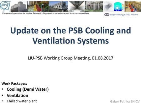 Update on the PSB Cooling and Ventilation Systems