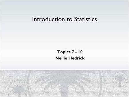 Introduction to Statistics