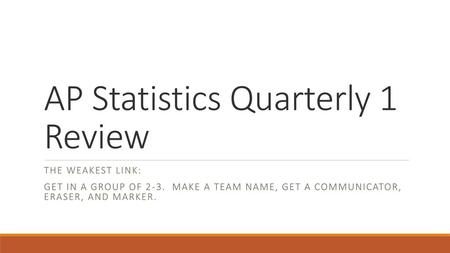 AP Statistics Quarterly 1 Review