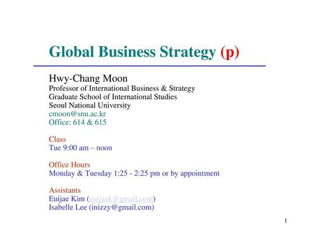 Global Business Strategy (p)