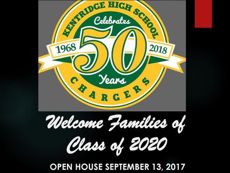 Welcome Families of Class of 2020