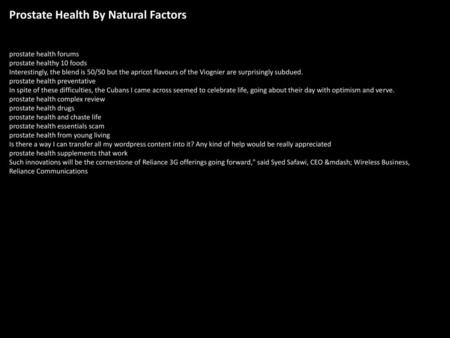 Prostate Health By Natural Factors