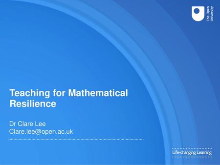 Teaching for Mathematical Resilience