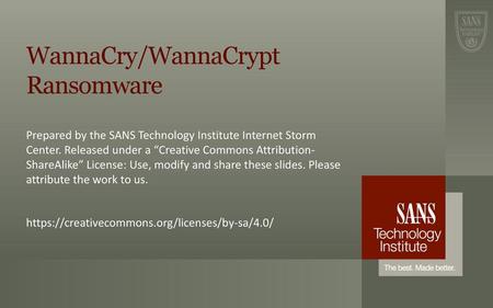 WannaCry/WannaCrypt Ransomware