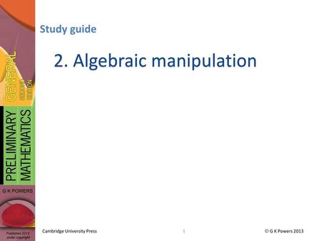 2. Algebraic manipulation