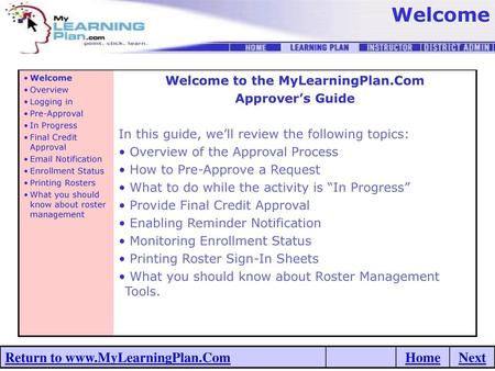 Welcome to the MyLearningPlan.Com