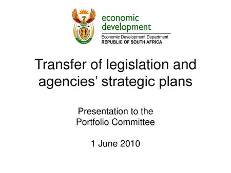 Transfer of legislation and agencies’ strategic plans