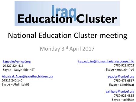 National Education Cluster meeting