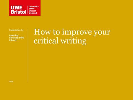 How to improve your critical writing