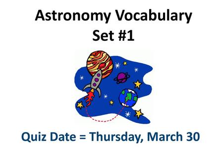 Astronomy Vocabulary Set #1