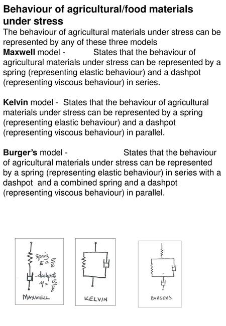 Behaviour of agricultural/food materials under stress