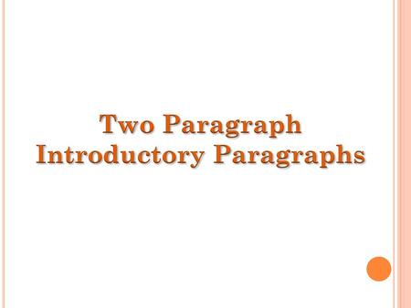 Introductory Paragraphs