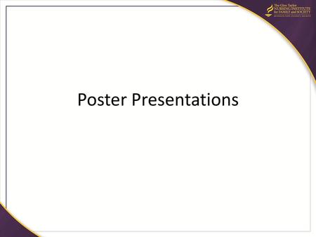 Poster Presentations.