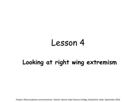 Looking at right wing extremism