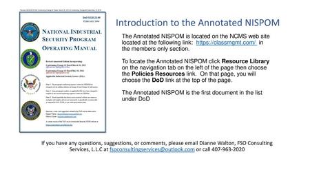 Introduction to the Annotated NISPOM