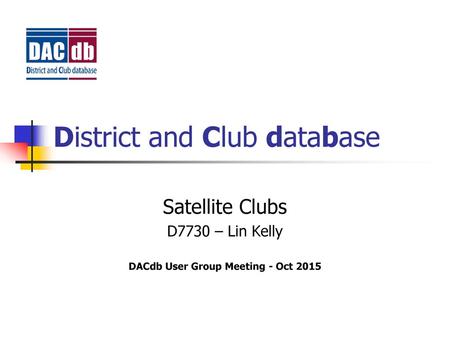 District and Club database