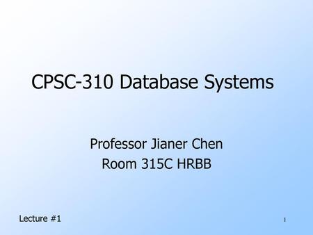 CPSC-310 Database Systems