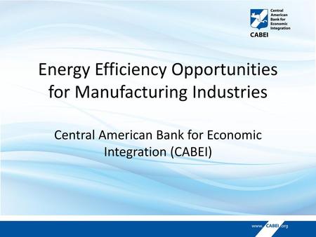 Energy Efficiency Opportunities for Manufacturing Industries