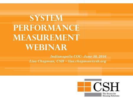 System Performance Measurement Webinar