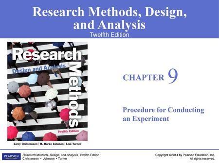 9 Procedure for Conducting an Experiment.