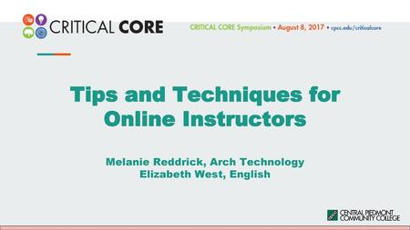 Tips and Techniques for Online Instructors