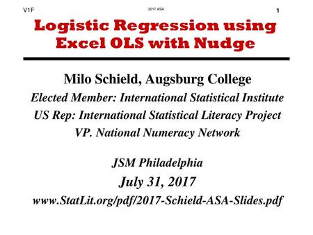 Logistic Regression using Excel OLS with Nudge