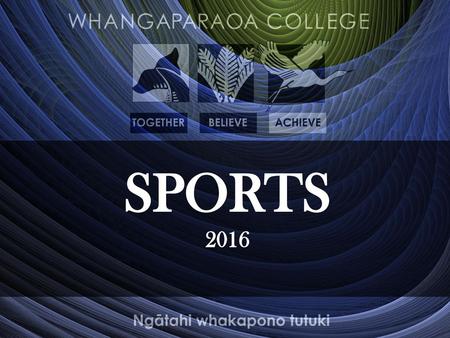 SPORTS 2016 Reflection from 2014 presentation: