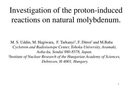 Investigation of the proton-induced reactions on natural molybdenum.