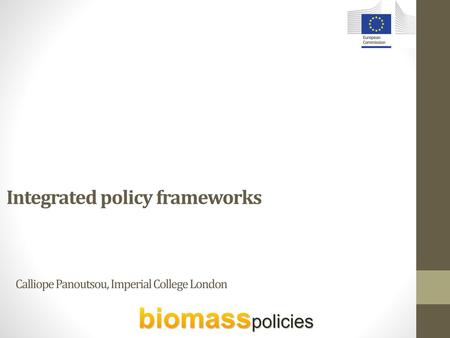 Integrated policy frameworks