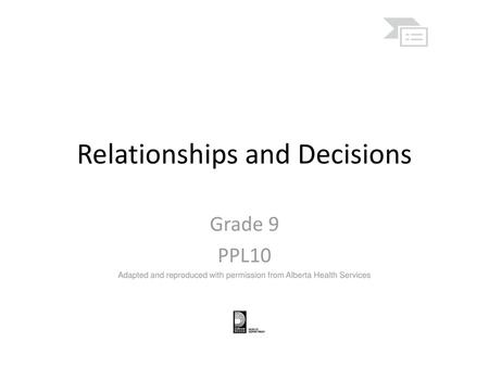 Relationships and Decisions